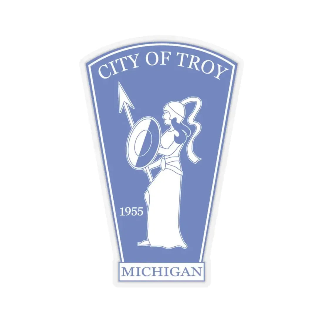 Seal of Troy Michigan (United States) STICKER Vinyl Kiss-Cut Decal 3 Inch Transparent - The Sticker Space