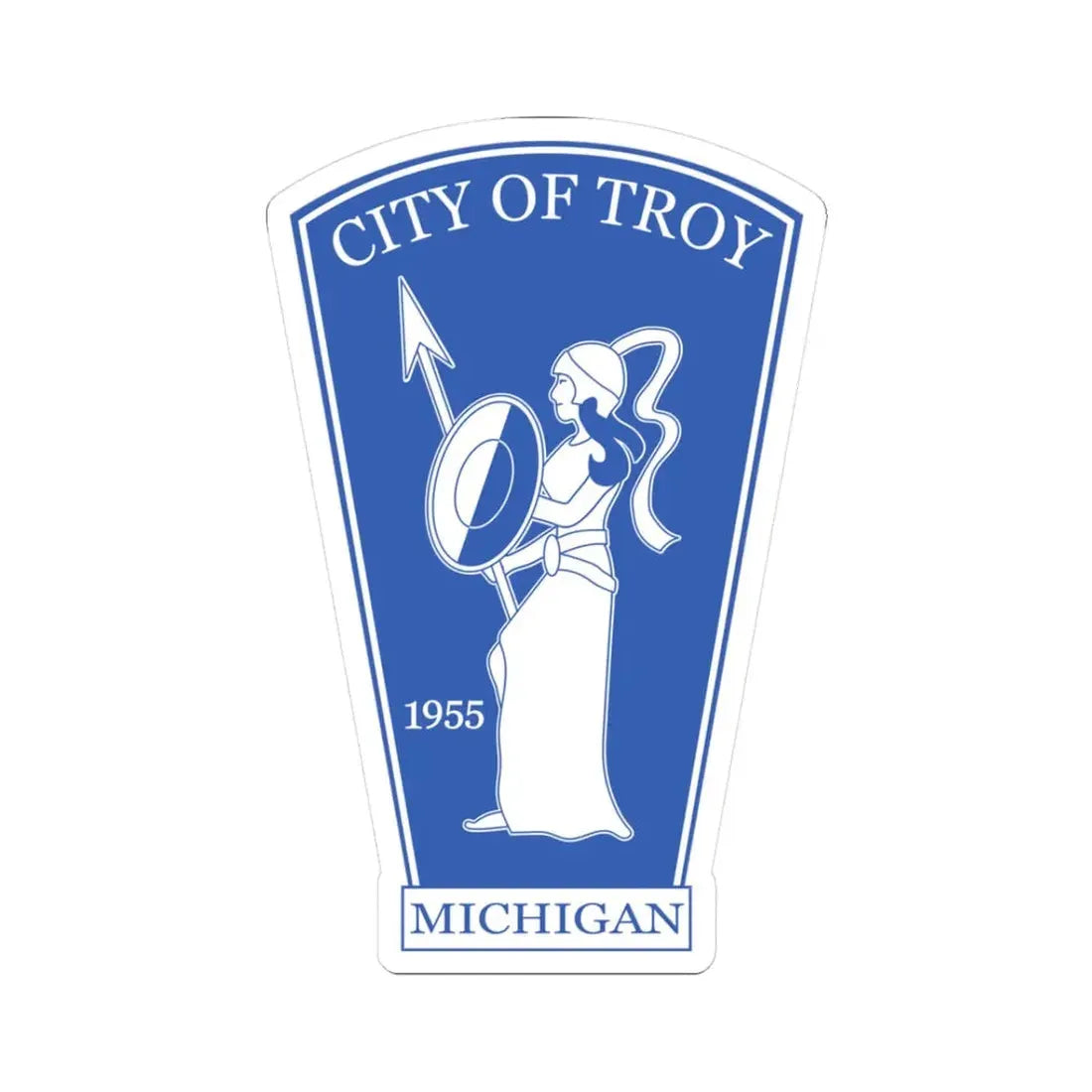 Seal of Troy Michigan (United States) STICKER Vinyl Kiss-Cut Decal 3 Inch White - The Sticker Space