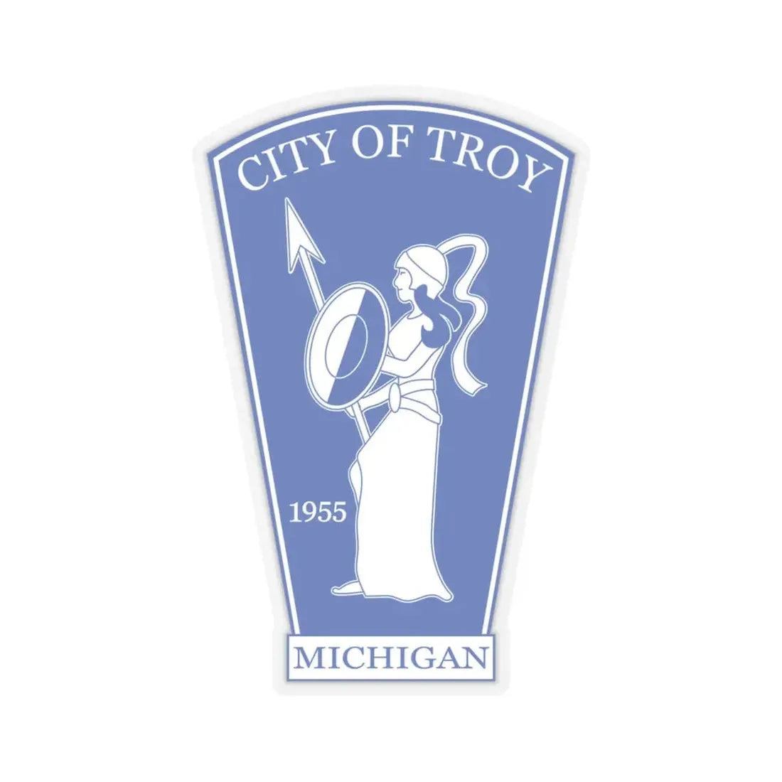 Seal of Troy Michigan (United States) STICKER Vinyl Kiss-Cut Decal 4 Inch Transparent - The Sticker Space