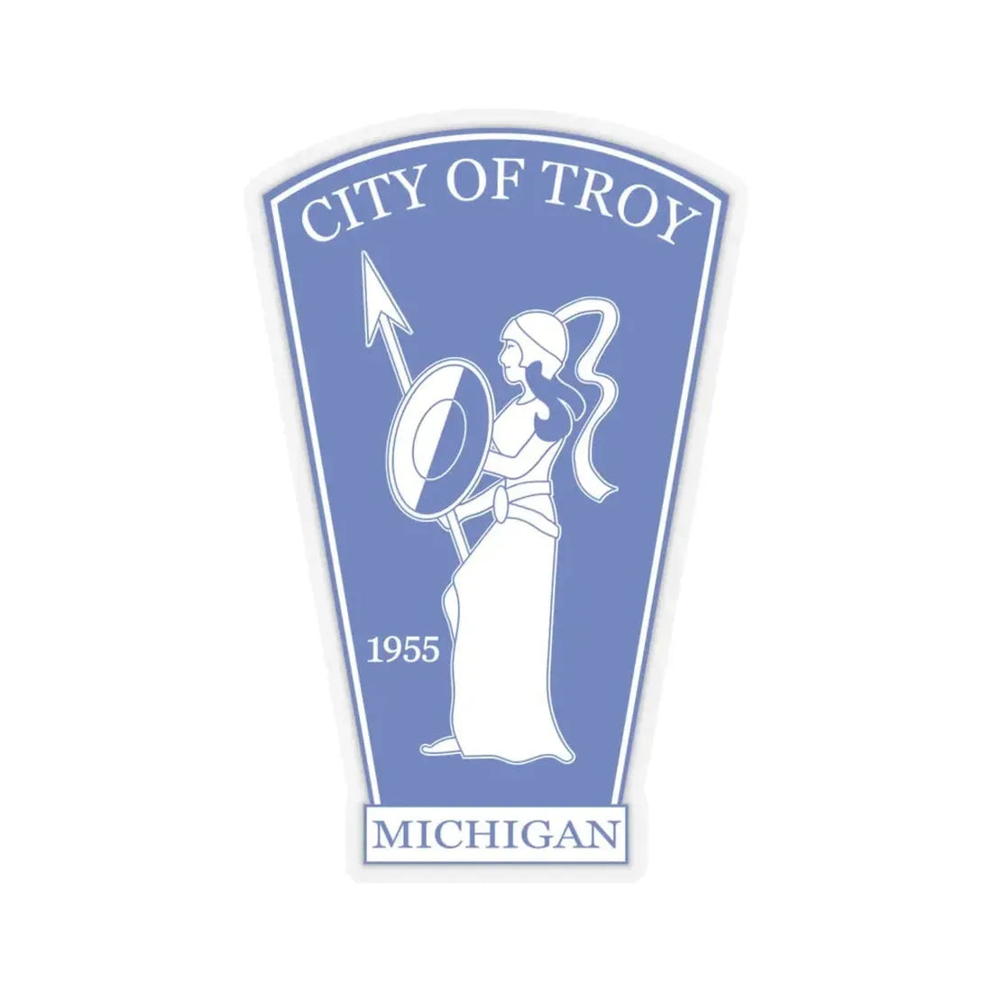 Seal of Troy Michigan (United States) STICKER Vinyl Kiss-Cut Decal 6 Inch Transparent - The Sticker Space