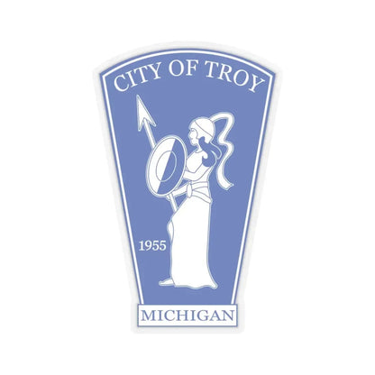 Seal of Troy Michigan (United States) STICKER Vinyl Kiss-Cut Decal 6 Inch Transparent - The Sticker Space