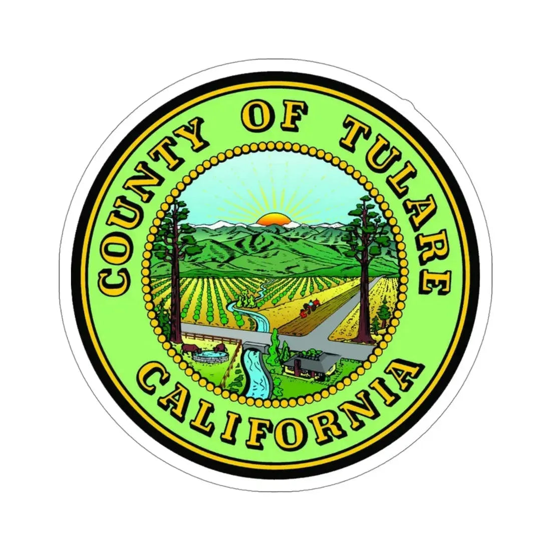 Seal of Tulare County, California USA STICKER Vinyl Die-Cut Decal 4 Inch - The Sticker Space