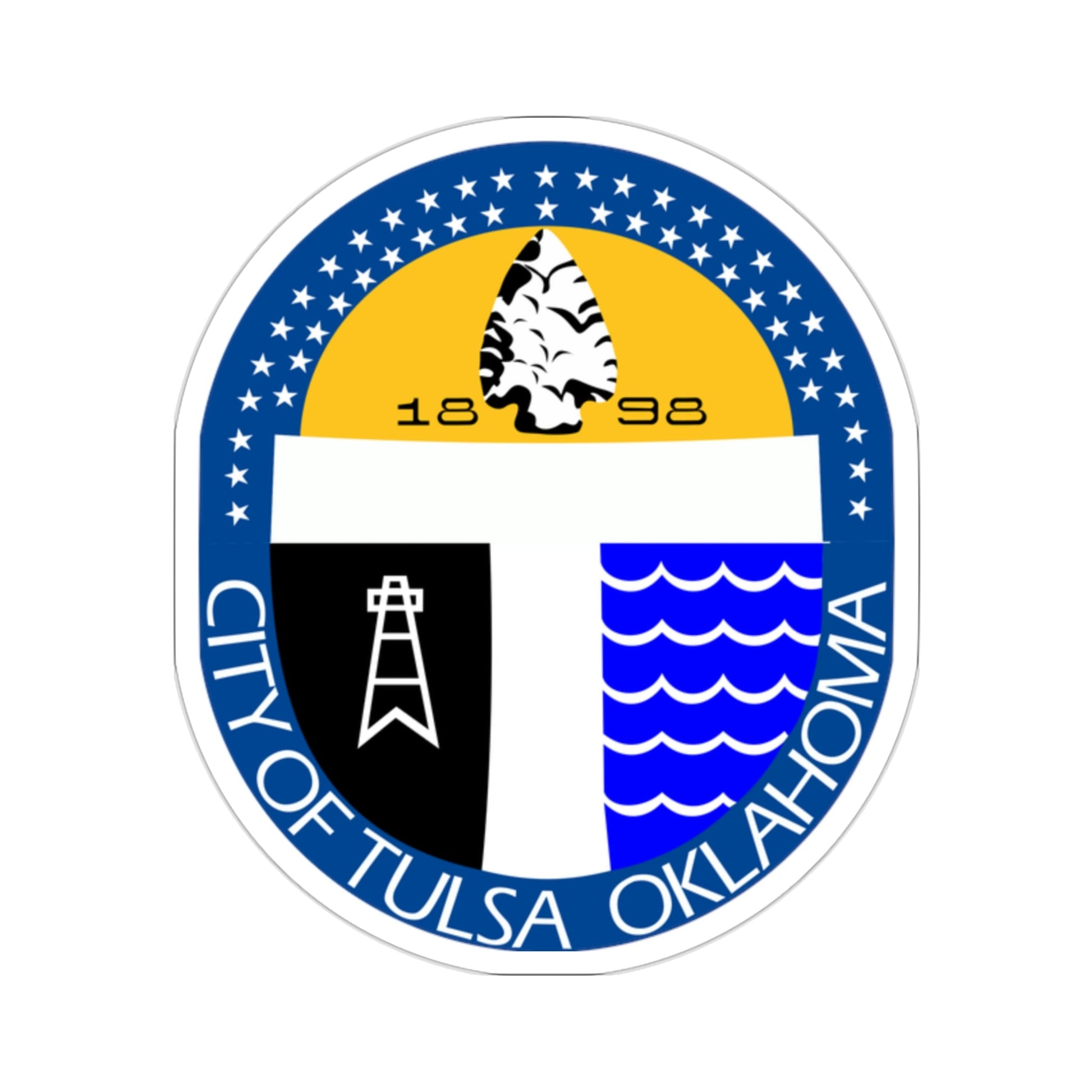 Seal of Tulsa Oklahoma USA STICKER Vinyl Die-Cut Decal-2 Inch-The Sticker Space