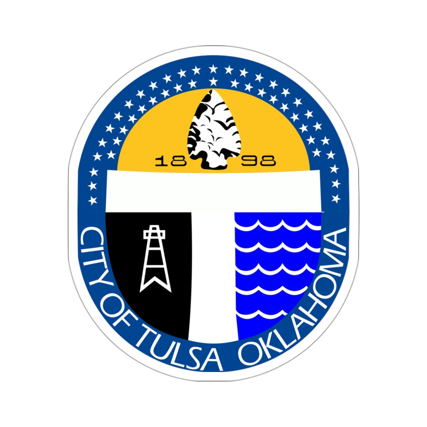 Seal of Tulsa Oklahoma USA STICKER Vinyl Die-Cut Decal-3 Inch-The Sticker Space