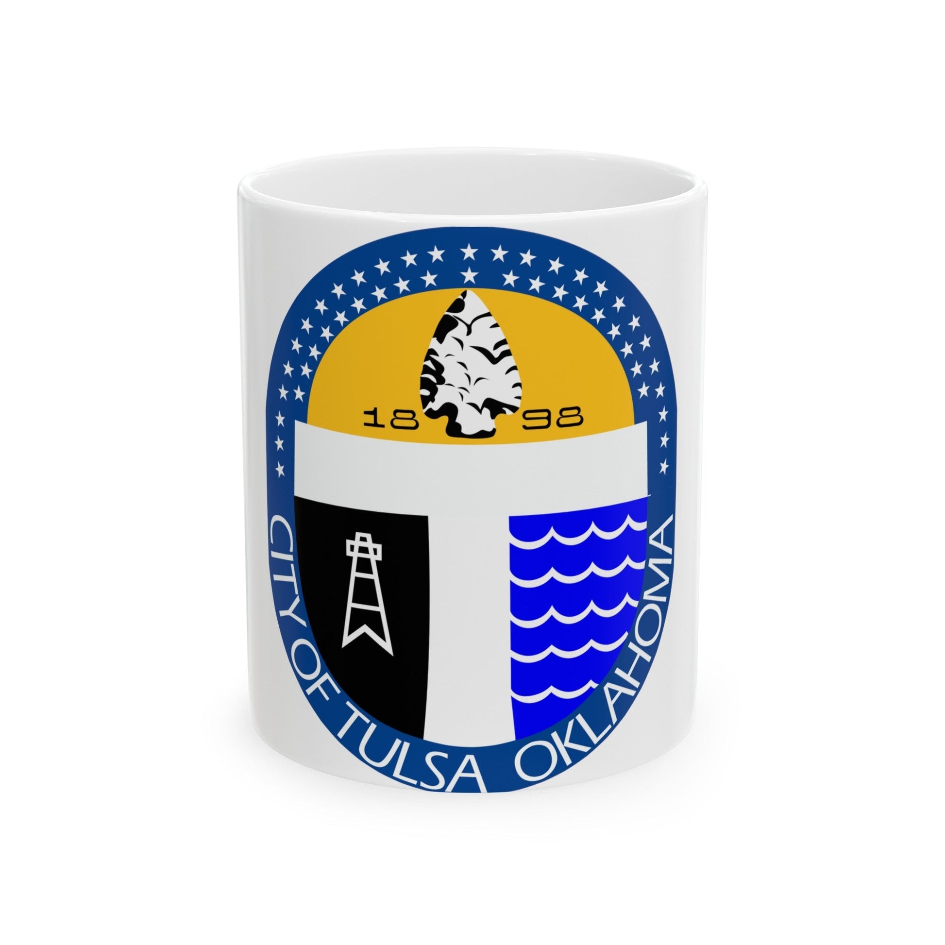 Seal of Tulsa Oklahoma - White Coffee Mug-11oz-The Sticker Space