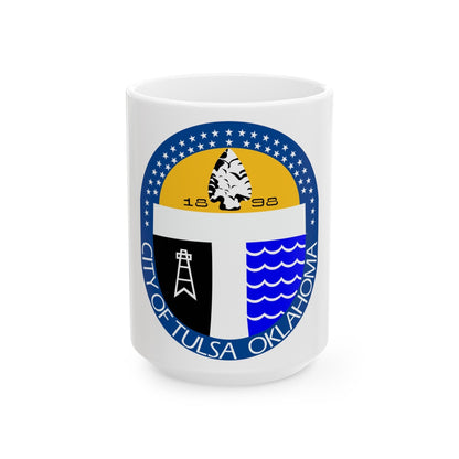 Seal of Tulsa Oklahoma - White Coffee Mug-15oz-The Sticker Space