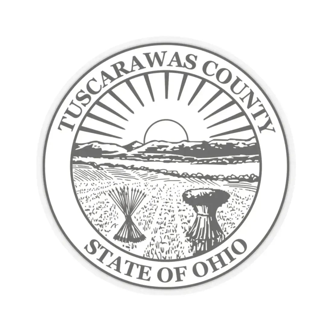 Seal of Tuscarawas County Ohio (United States) STICKER Vinyl Kiss-Cut Decal 3 Inch Transparent - The Sticker Space