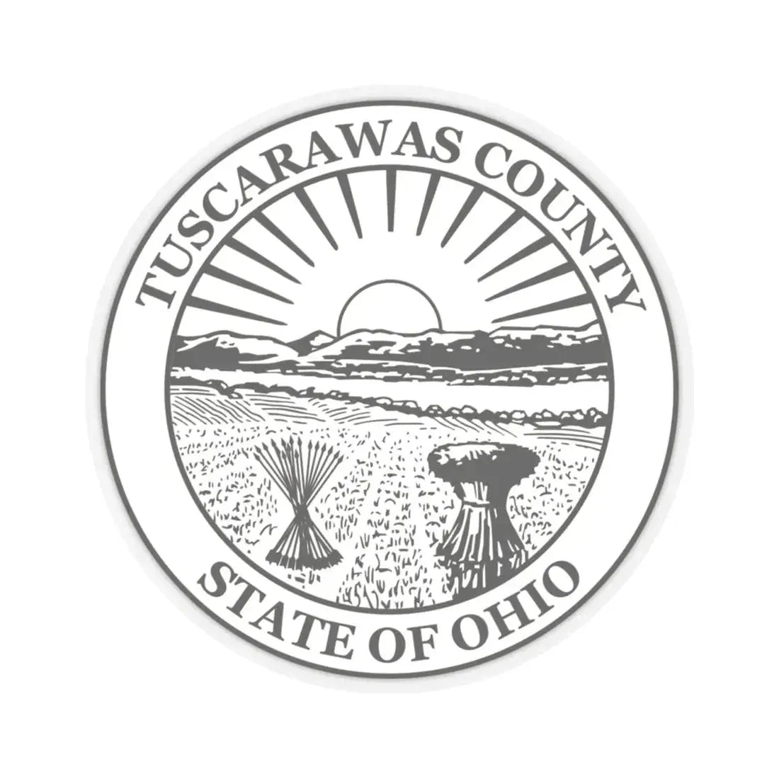 Seal of Tuscarawas County Ohio (United States) STICKER Vinyl Kiss-Cut Decal 4 Inch Transparent - The Sticker Space