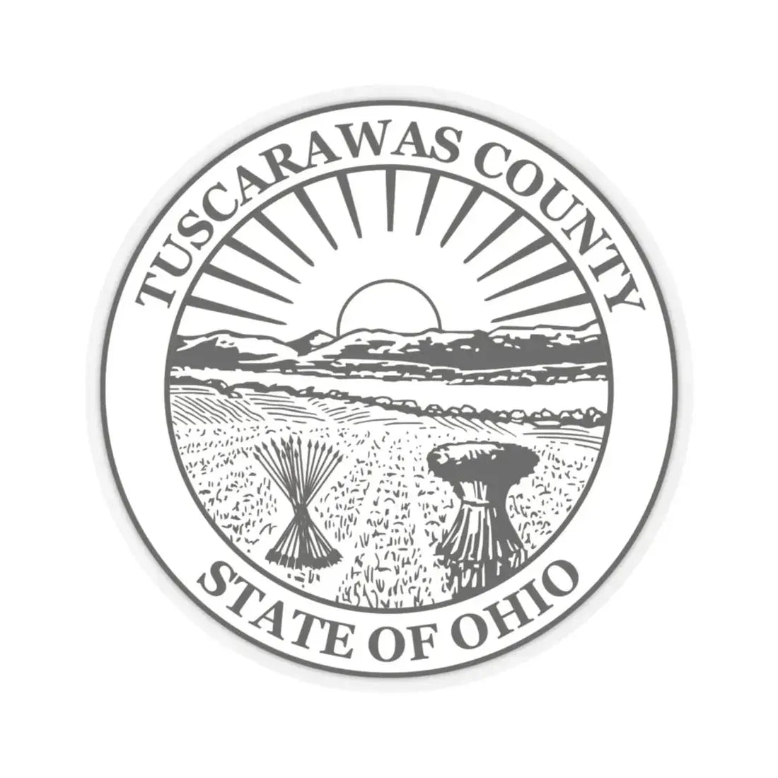 Seal of Tuscarawas County Ohio (United States) STICKER Vinyl Kiss-Cut Decal 6 Inch Transparent - The Sticker Space