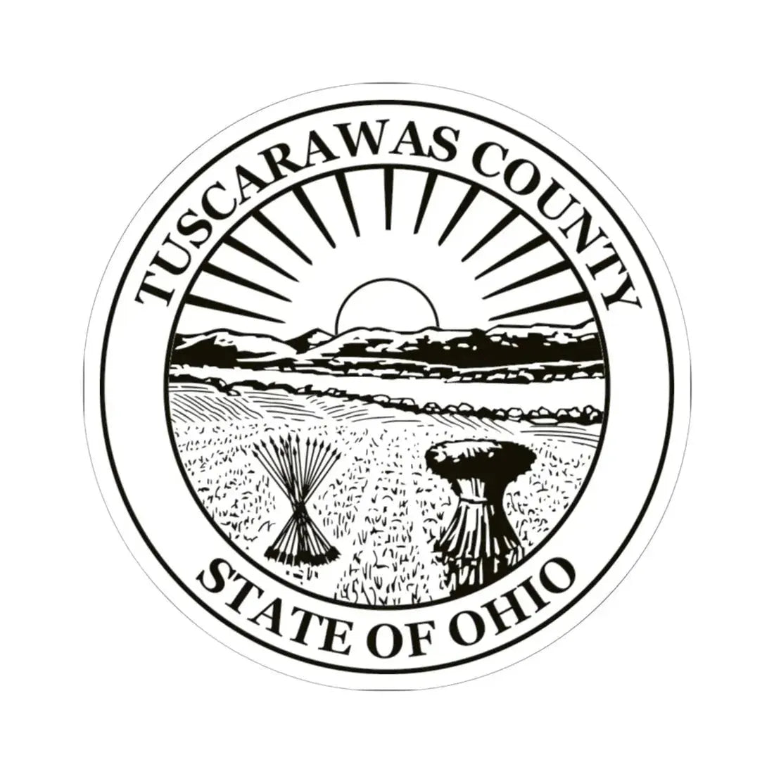 Seal of Tuscarawas County Ohio (United States) STICKER Vinyl Kiss-Cut Decal 6 Inch White - The Sticker Space