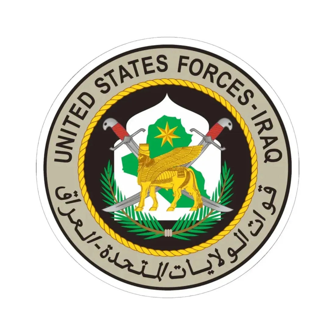 Seal of United States Forces - Iraq (United States) STICKER Vinyl Kiss-Cut Decal 6 Inch White - The Sticker Space