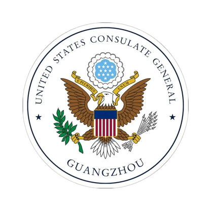 Seal of US Consulate General Guangzhou (United States) STICKER Vinyl Kiss-Cut Decal 6 Inch White - The Sticker Space