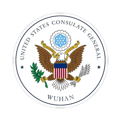 Seal of US Consulate General Wuhan (United States) STICKER Vinyl Kiss-Cut Decal 6 Inch White - The Sticker Space