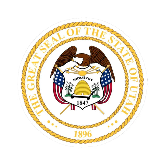 Seal of Utah Alternate (United States) STICKER Vinyl Kiss-Cut Decal 2 Inch White - The Sticker Space