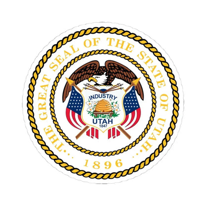 Seal of Utah alternative 2011 (United States) STICKER Vinyl Kiss-Cut Decal 4 Inch White - The Sticker Space