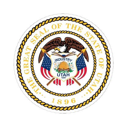 Seal of Utah alternative 2011 (United States) STICKER Vinyl Kiss-Cut Decal 6 Inch White - The Sticker Space