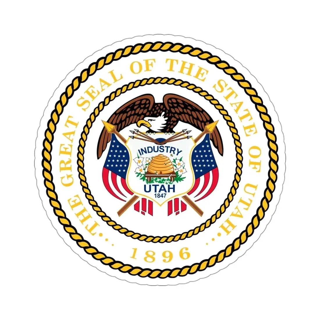 Seal of Utah STICKER Vinyl Die-Cut Decal 4 Inch - The Sticker Space