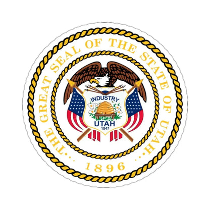 Seal of Utah - STICKER Vinyl Kiss-Cut Decal 2 Inch White - The Sticker Space