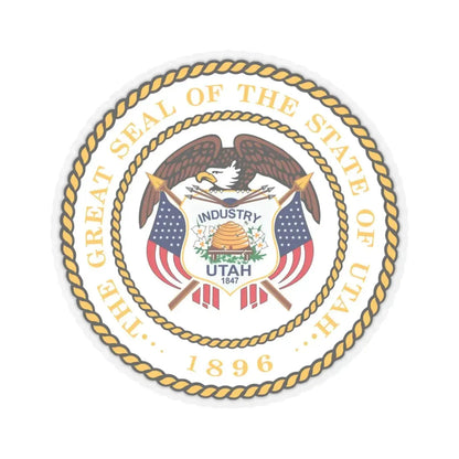 Seal of Utah - STICKER Vinyl Kiss-Cut Decal 6 Inch Transparent - The Sticker Space