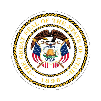 Seal of Utah - STICKER Vinyl Kiss-Cut Decal 6 Inch White - The Sticker Space