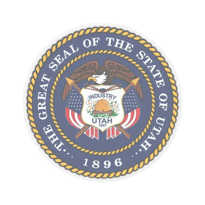 Seal of Utah (United States) STICKER Vinyl Kiss-Cut Decal 2 Inch Transparent - The Sticker Space