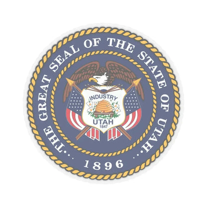 Seal of Utah (United States) STICKER Vinyl Kiss-Cut Decal 3 Inch Transparent - The Sticker Space