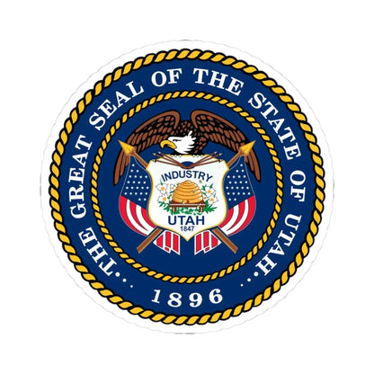 Seal of Utah (United States) STICKER Vinyl Kiss-Cut Decal 3 Inch White - The Sticker Space