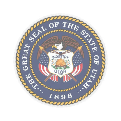 Seal of Utah (United States) STICKER Vinyl Kiss-Cut Decal 4 Inch Transparent - The Sticker Space