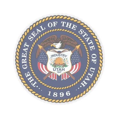 Seal of Utah (United States) STICKER Vinyl Kiss-Cut Decal 6 Inch Transparent - The Sticker Space