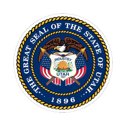 Seal of Utah (United States) STICKER Vinyl Kiss-Cut Decal 6 Inch White - The Sticker Space