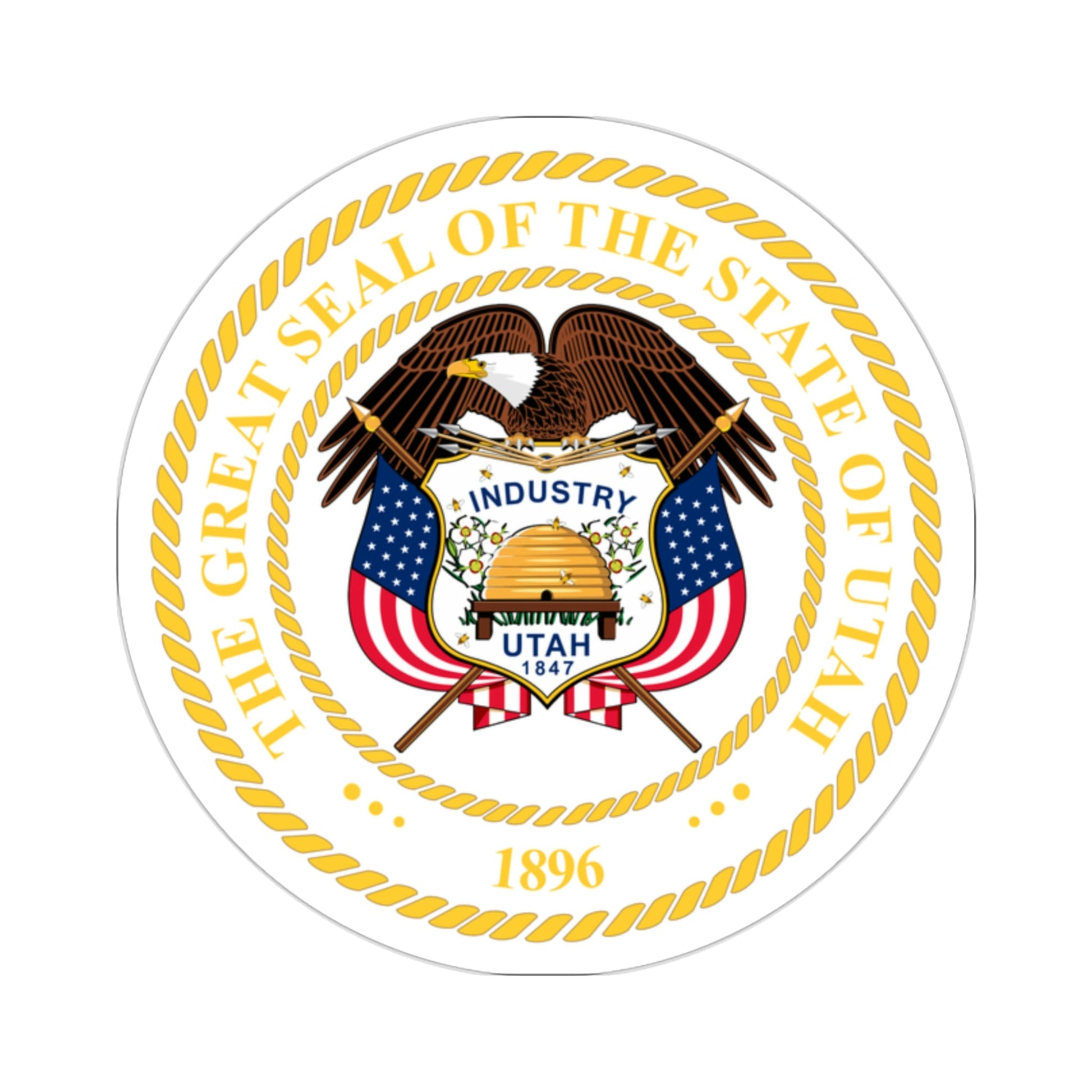 Seal of Utah v2 STICKER Vinyl Die-Cut Decal-2 Inch-The Sticker Space