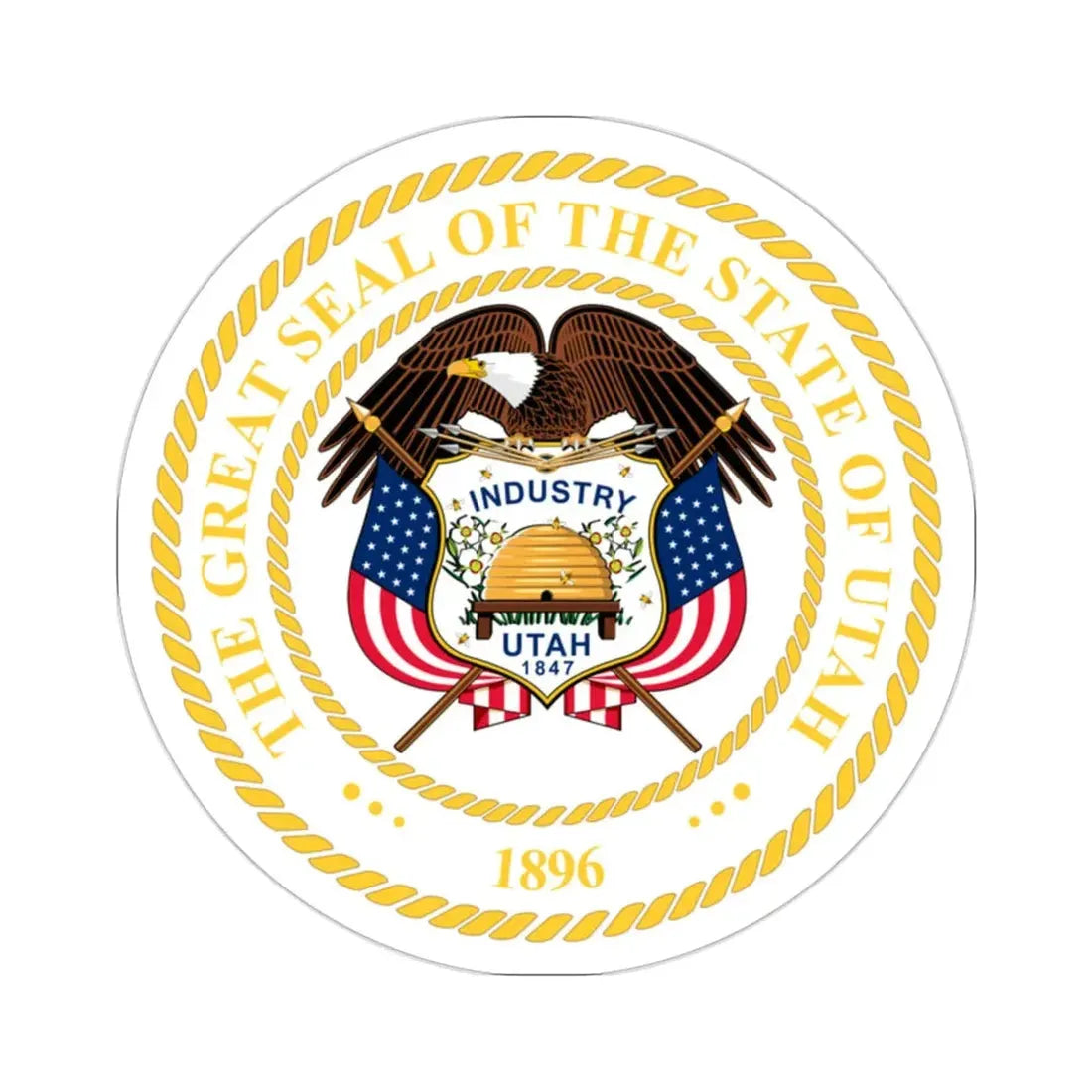 Seal of Utah v2 STICKER Vinyl Die-Cut Decal 2 Inch - The Sticker Space