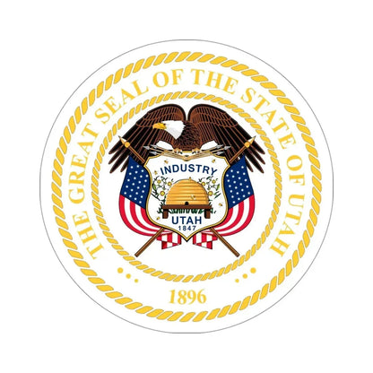Seal of Utah v2 STICKER Vinyl Die-Cut Decal 4 Inch - The Sticker Space
