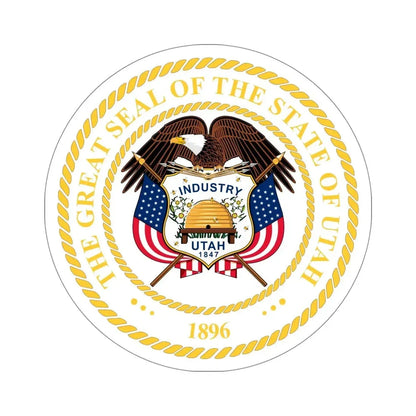 Seal of Utah v2 STICKER Vinyl Die-Cut Decal 5 Inch - The Sticker Space