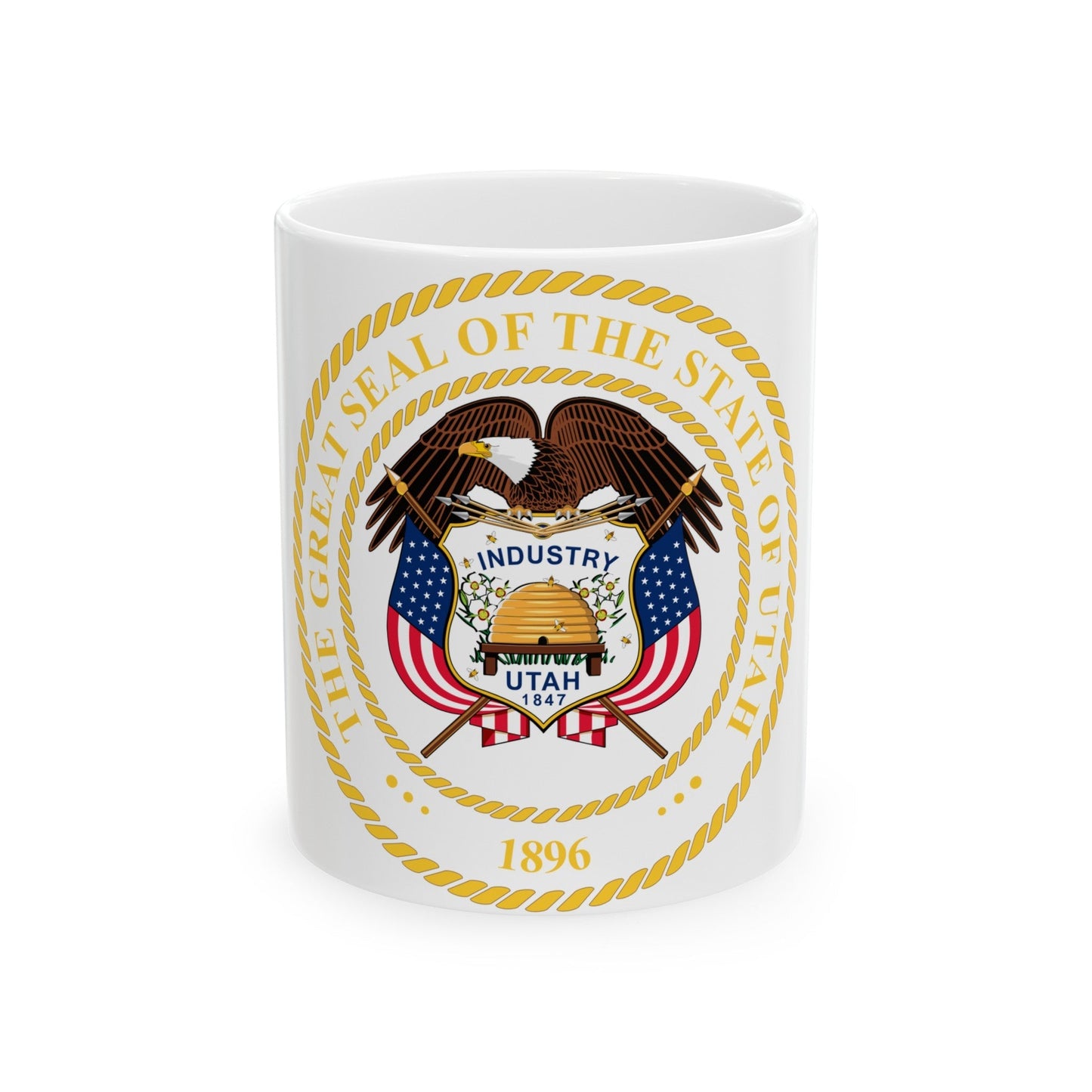 Seal of Utah v2 - White Coffee Mug-11oz-The Sticker Space