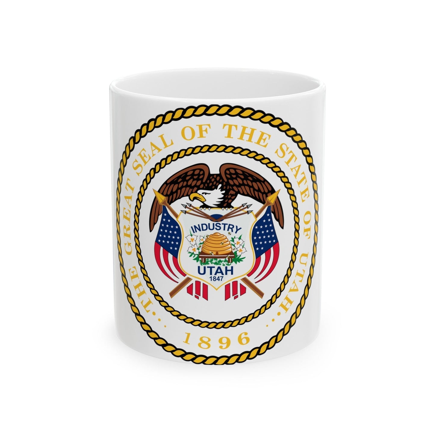 Seal of Utah - White Coffee Mug-11oz-The Sticker Space