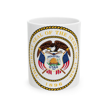 Seal of Utah - White Coffee Mug-11oz-The Sticker Space