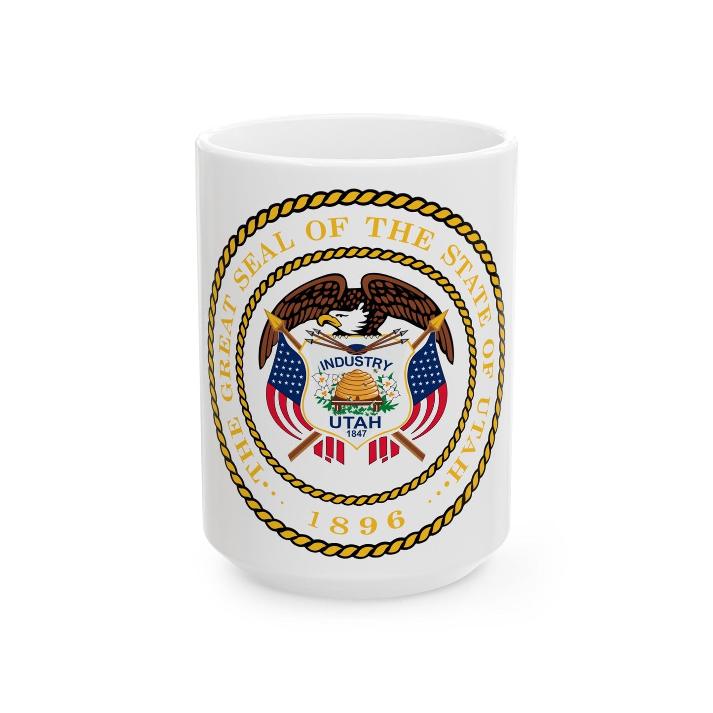 Seal of Utah - White Coffee Mug-15oz-The Sticker Space