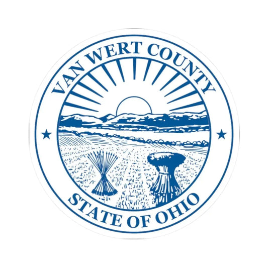 Seal of Van Wert County Ohio (United States) STICKER Vinyl Kiss-Cut Decal 2 Inch White - The Sticker Space