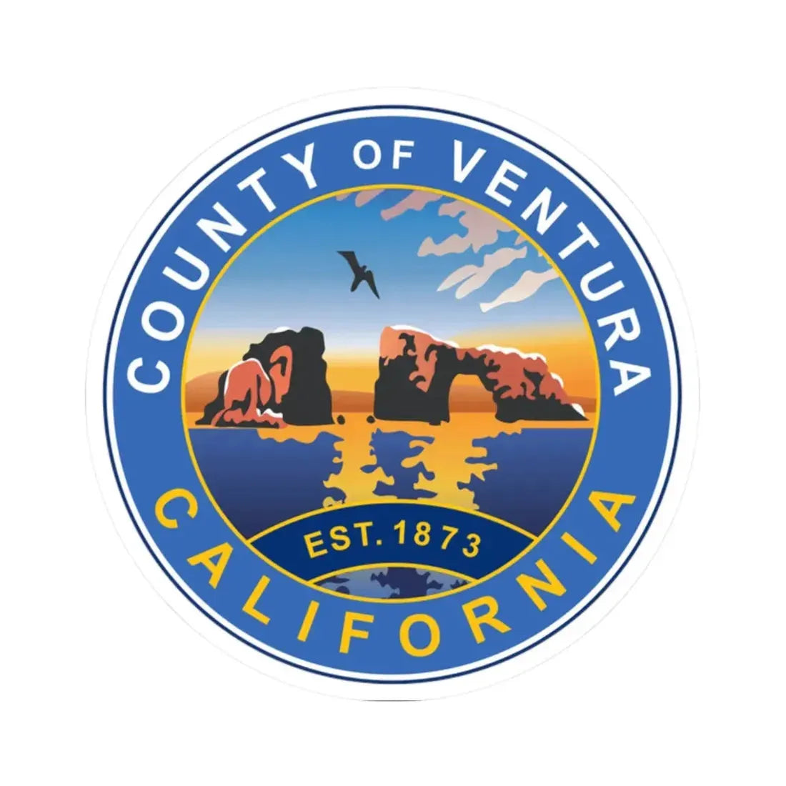 Seal of Ventura County CA (United States) STICKER Vinyl Kiss-Cut Decal 2 Inch White - The Sticker Space