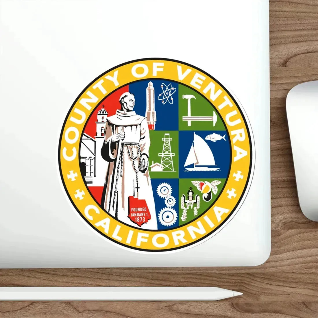 Seal of Ventura County, California USA STICKER Vinyl Die-Cut Decal - The Sticker Space
