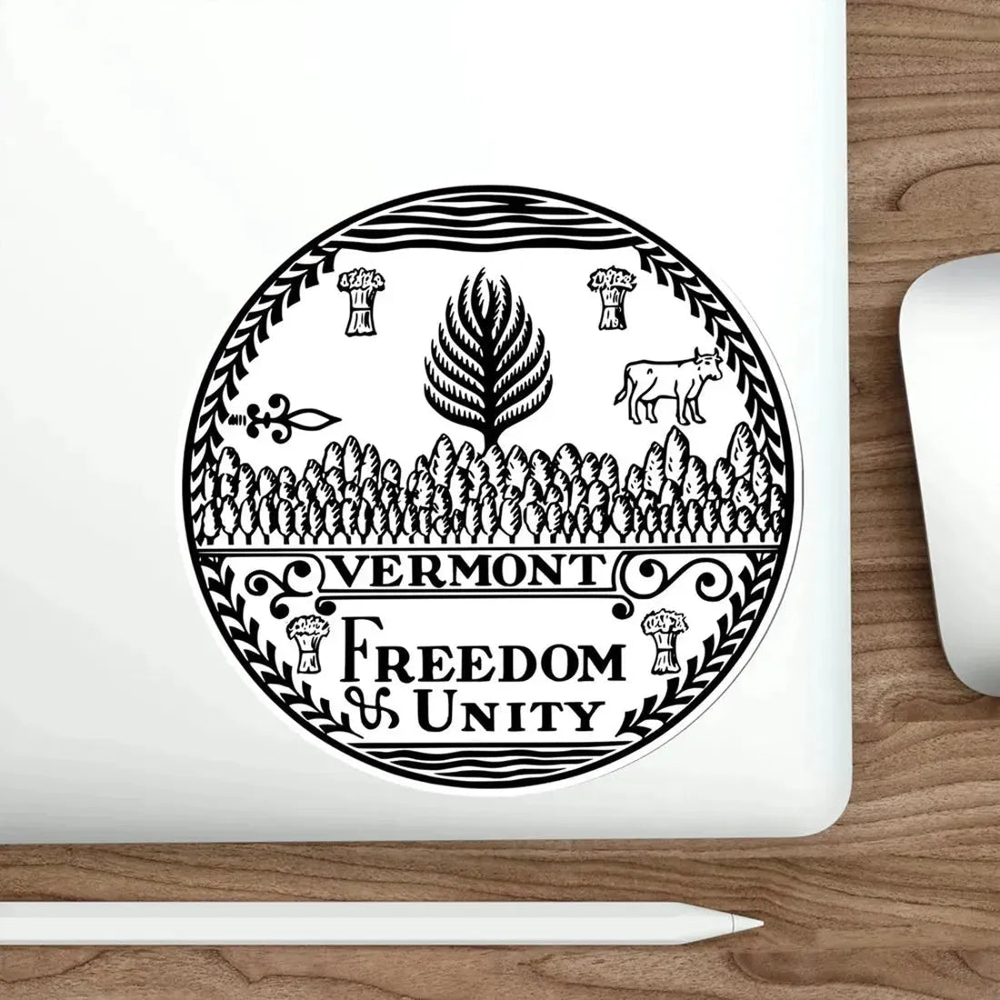 Seal of Vermont BW STICKER Vinyl Die-Cut Decal - The Sticker Space