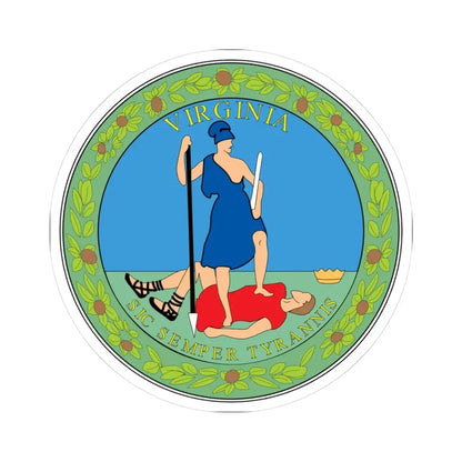 Seal of Virginia from CDC (United States) STICKER Vinyl Kiss-Cut Decal 3 Inch White - The Sticker Space