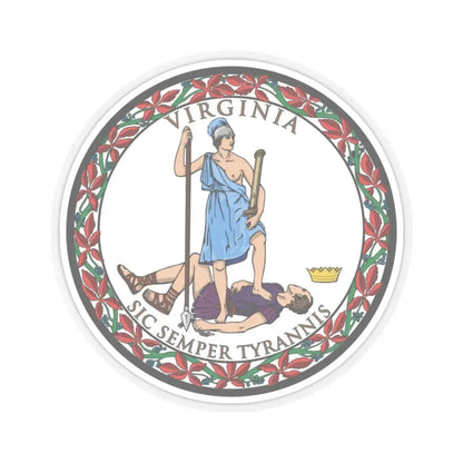 Seal of Virginia (United States) STICKER Vinyl Kiss-Cut Decal 2 Inch Transparent - The Sticker Space