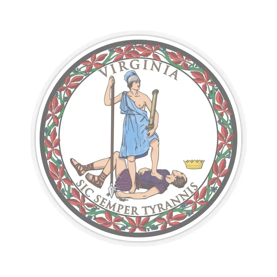 Seal of Virginia (United States) STICKER Vinyl Kiss-Cut Decal 6 Inch Transparent - The Sticker Space