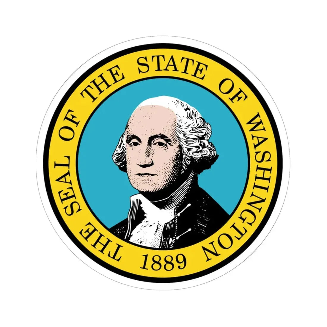 Seal of Washington (United States) STICKER Vinyl Kiss-Cut Decal 6 Inch White - The Sticker Space