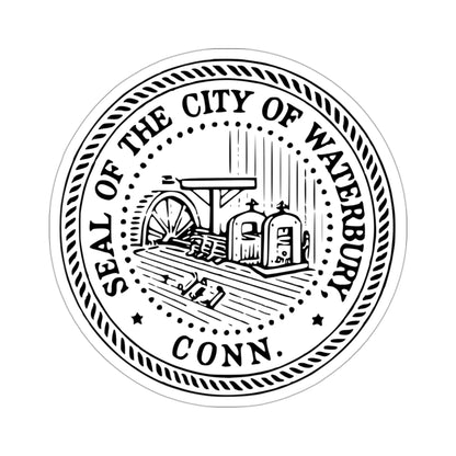 Seal of Waterbury Connecticut USA STICKER Vinyl Die-Cut Decal-3 Inch-The Sticker Space