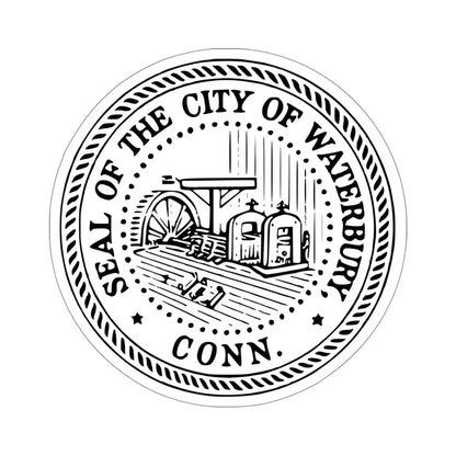 Seal of Waterbury Connecticut USA STICKER Vinyl Die-Cut Decal 4 Inch - The Sticker Space
