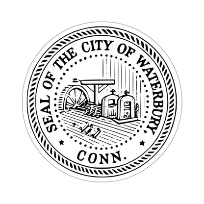 Seal of Waterbury Connecticut USA STICKER Vinyl Die-Cut Decal 6 Inch - The Sticker Space