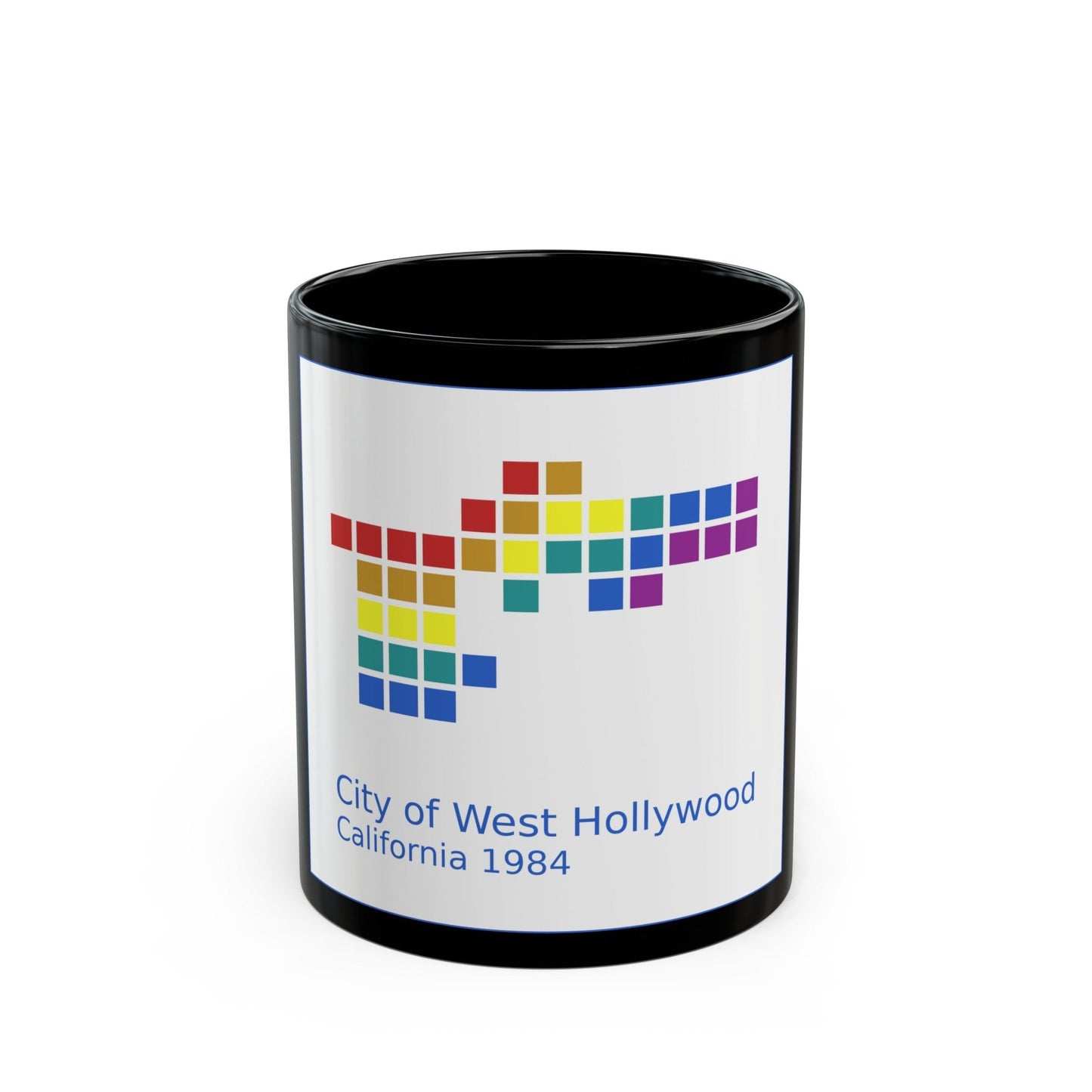 Seal of West Hollywood California - Black Coffee Mug-11oz-The Sticker Space